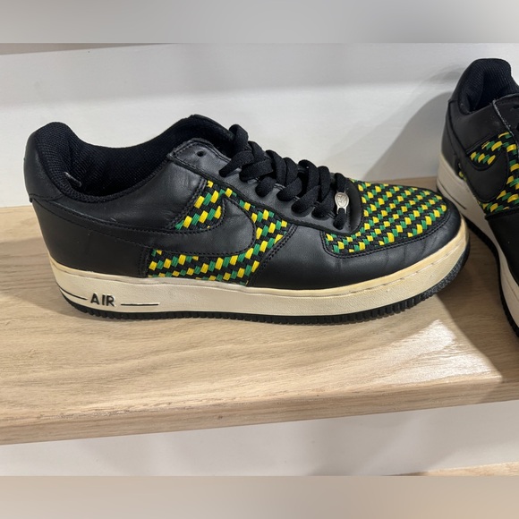 Nike Air Force 1 Low Premium Woven Black Green Yellow 2005 release Men’s Size 10 - Picture 7 of 13
